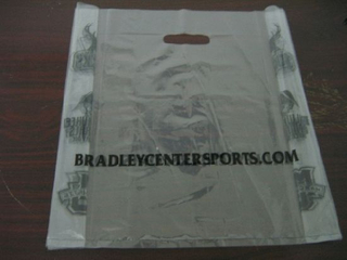 LDPE Transparent Printed Plastic Die Cut Handle Merchandise Bag